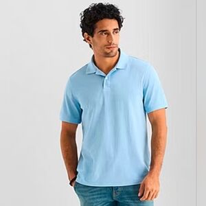 St. John's Bay Essential Polo, Light Blue, Sz Small